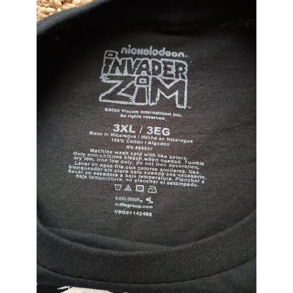 Vintage Style Nickelodeon INVADER ZIM GIR T-Shirt MENS 3XL Black Short Sleeve - Picture 3 of 6
